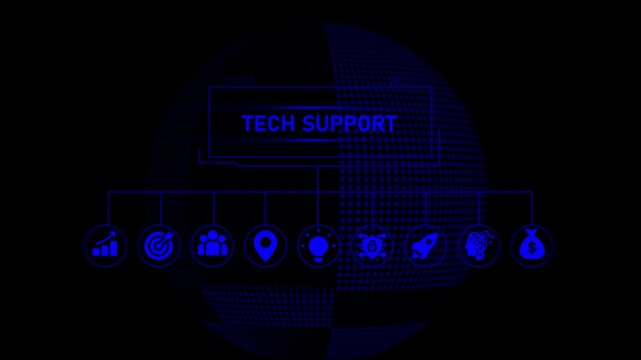 Dark blue tech grid background with holographic digital display sci- fi style interface with abstract shapes futuristic concept technology theme
