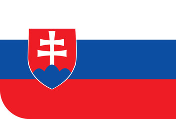 Fototapeta premium Slovakia flag icon with rounded corners on transparent background.