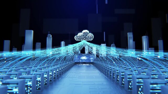 AI artificial intelligence and data mining, futuristic cyber innovation automated and autonomous brain, neural network 3D animation, computer machine digital brain big data.