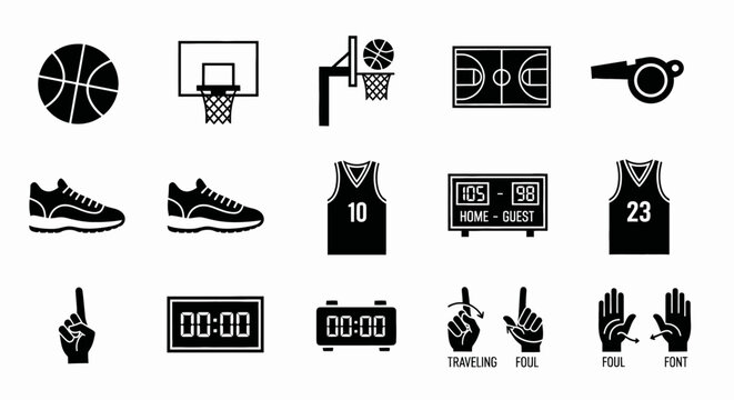 Basketball players compete in a stadium with scoreboards and timers visible