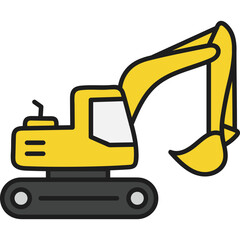 Fototapeta premium Yellow excavator icon