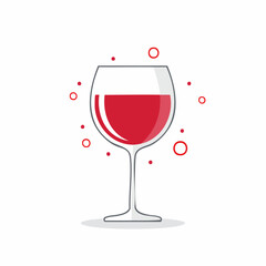 Obraz premium Red Wine Glass with Bubbles Icon