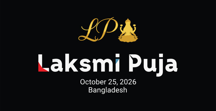 Laksmi puja celebration poster with goddess icon and date