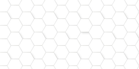 Fototapeta premium White abstract web hexagonal paper background. Luxury White grid Pattern. Futuristic emboss honeycomb mosaic white background. geometric mesh cell texture. modern futuristic wallpaper.