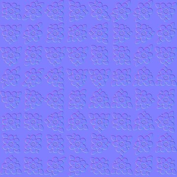 Decorative Floral Seamless 3D Normal Map