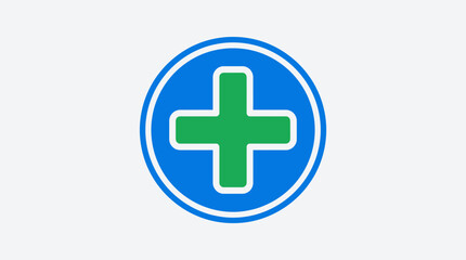 Obraz premium Green Cross Medical Symbol Logo.