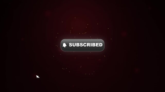 Subscribed button with a bell icon on dark background. Ideal for websites, blogs, newsletters, and social media notifications design.