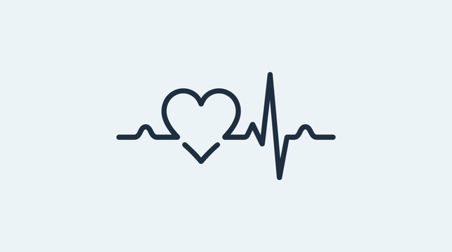 Heart Rate Medical Health Symbol Line.