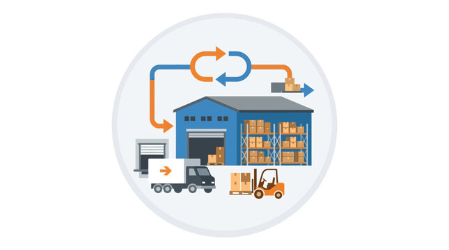 Industrial warehouse logistics operations management.