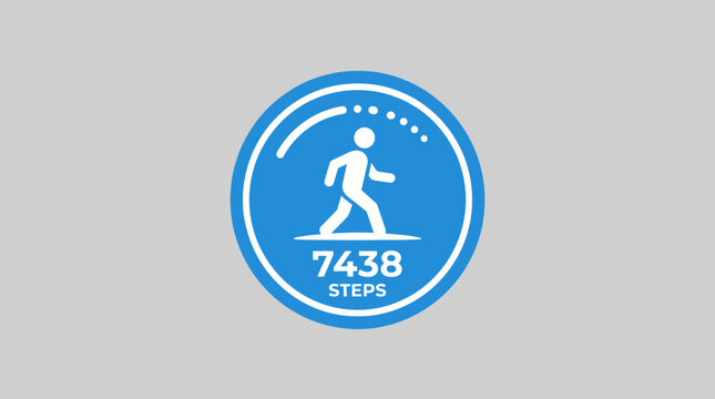 Pedometer Step Counter Icon Design.