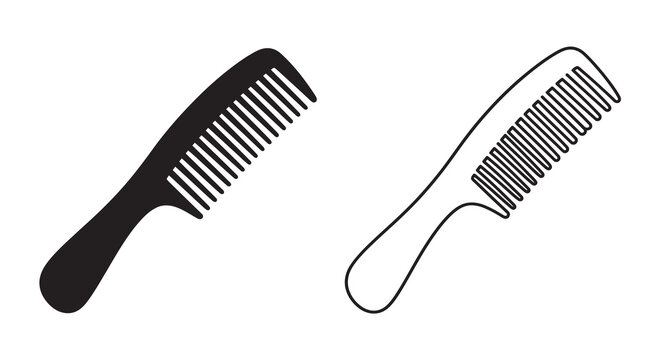 Hair comb silhouettes on a white background silhouette
