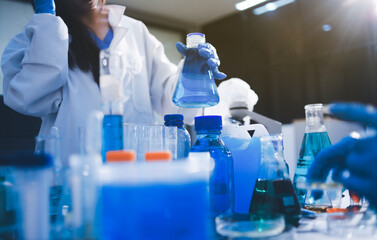 Fototapeta premium Researchers working in the clinical laboratory