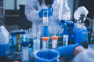 Fototapeta premium Researchers working in the clinical laboratory