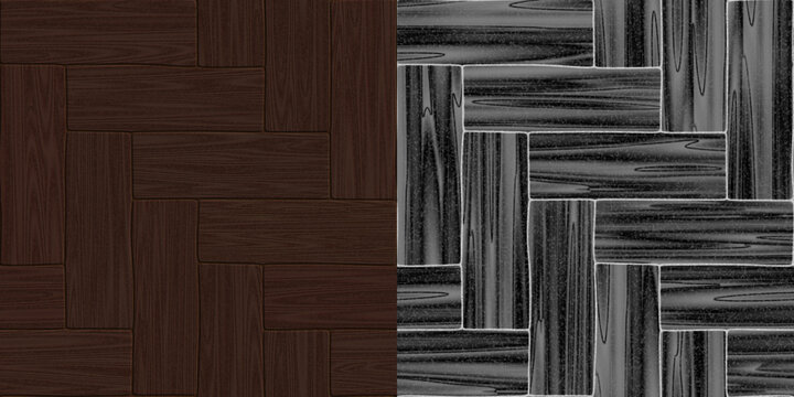 Texture of oak parquet background. Seamless pattern. Wooden background via an alpha channel.