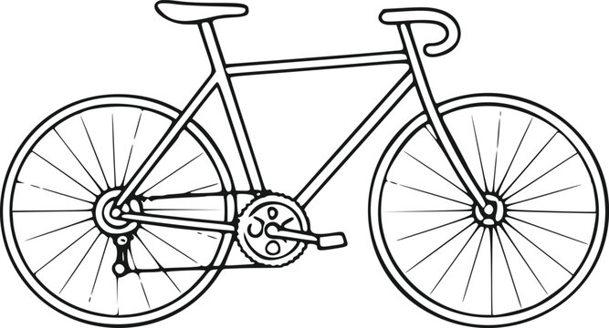 Bicycle features a classic frame design with two wheels and a chain for efficient human-powered transport.