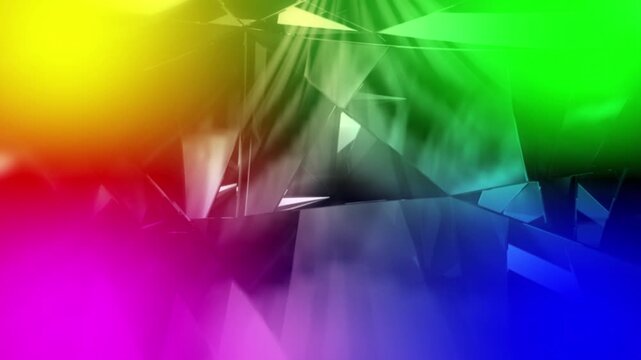 Abstract Multi-Color Crystal Motion Background