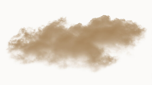 Brown cloud on a transparent background showing a cloudy shape suitable for various designs and projects in any time of day