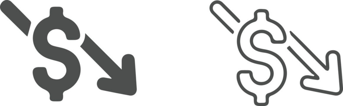 Cost reduction flat vector icon designs set