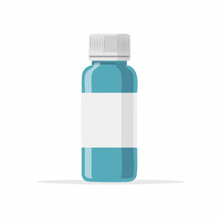 Fototapeta premium Blue Liquid Medicine Bottle with Blank Label