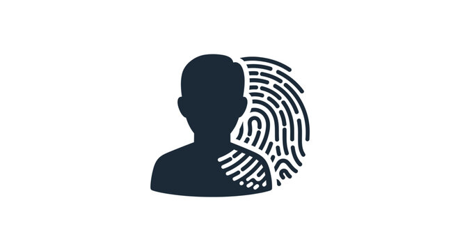 Biometric Scan Line Icon &ndash; Face Recognition Security Vector