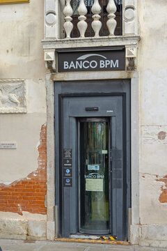 Safety Entrance to Italian Bank Banco Bpm in Venice