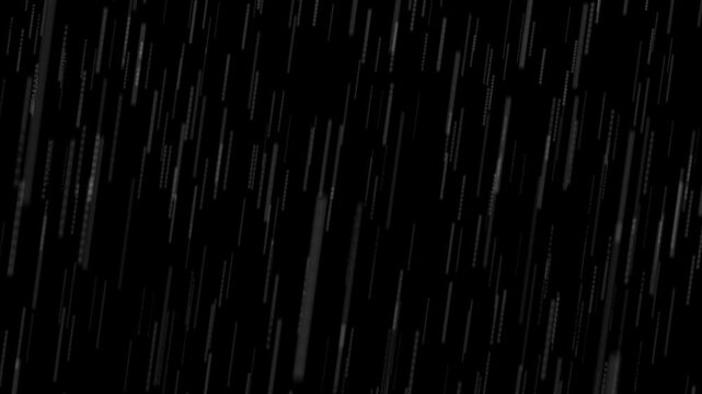 Rain Overlay on Black Background (4K 30fps Seamless Loop)