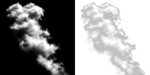 White clouds drift in the sky, creating a soft shape against a transparent background during daytime © Liubov