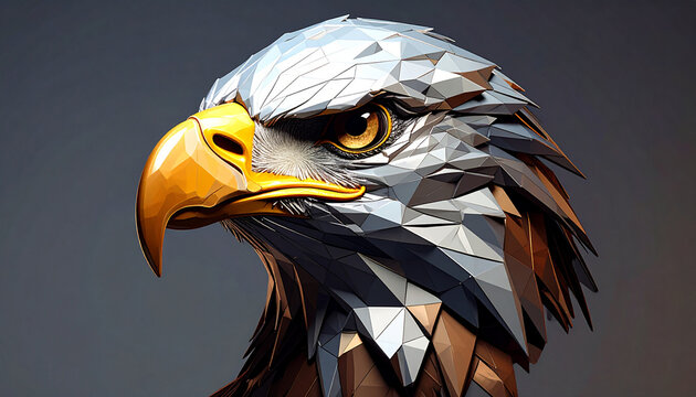 Geometric eagle portrait