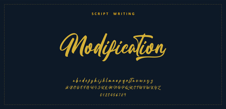 signature Font Calligraphy Logotype Script Brush Font Type Font lettering handwritten. Minimal modern urban fonts for logo, brand etc. Typography typeface uppercase lowercase and number. vector