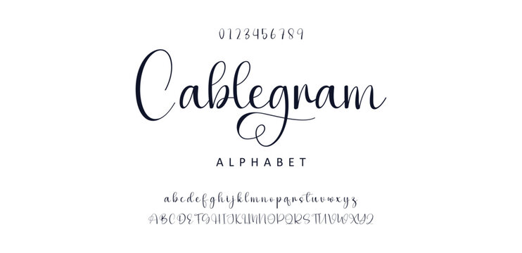 signature Font Calligraphy Logotype Script Brush Font Type Font lettering handwritten. Minimal modern urban fonts for logo, brand etc. Typography typeface uppercase lowercase and number. vector