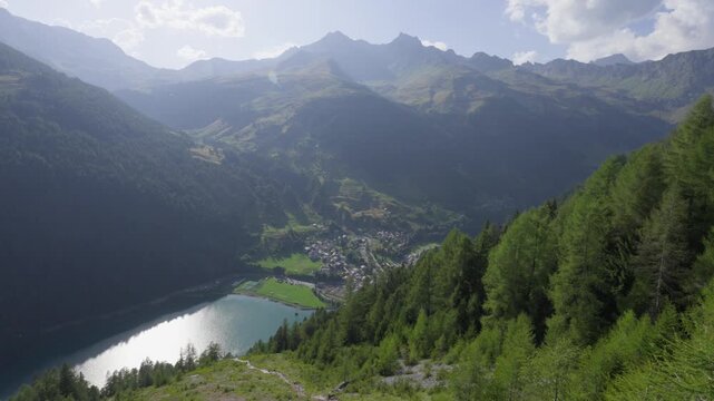Italian Alps highlands alpine Spluga valley Lake Isola nature landscape viewpoint
