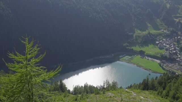 Lake Isola Valle Spluga Italian alpine highlands viewpoint Europe nature