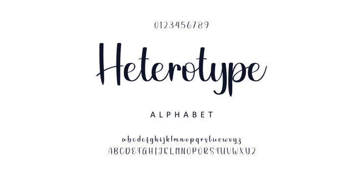 signature Font Calligraphy Logotype Script Brush Font Type Font lettering handwritten. Minimal modern urban fonts for logo, brand etc. Typography typeface uppercase lowercase and number. vector