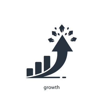 Black growth arrow graph chart.