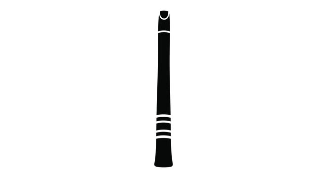 Didgeridoo musical instrument black silhouette high quality professional detailed modern elegant stylish