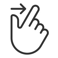Edge swipe pixel perfect linear icon. Touchscreen control. Open additional options. Tablet navigation. Thin line illustration. Contour symbol. Vector outline drawing. Editable stroke. Arial font used © IMG visuals icons