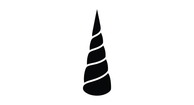 Spiral seashell silhouette on a white background silhouette high quality professional detailed