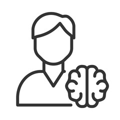 Obraz premium Neurology pixel perfect linear icon. Diagnostics and treatment of brain disorders. Neural system. Spinal cord. Thin line illustration. Contour symbol. Vector outline drawing. Editable stroke