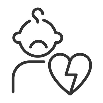 Orphan pixel perfect linear icon. Archetype. Abandoned child. Pattern of human behavior. Literature character. Thin line illustration. Contour symbol. Vector outline drawing. Editable stroke