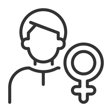 Animus pixel perfect linear icon. Image of man. Male qualities. Masculine part of woman personality. Psychoanalysis. Thin line illustration. Contour symbol. Vector outline drawing. Editable stroke