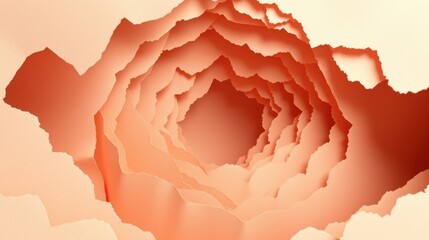 Fototapeta premium Abstract layered design. Peach tones create swirling tunnel effect. Soft gradients suggest depth, texture. Minimalist aesthetic.