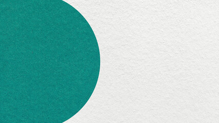 White paper texture background with teal semicircle and copy space for banner, presentation, template © nikol85