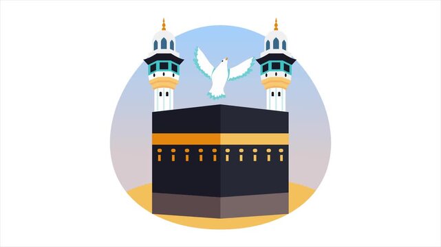 Birds flying over Kabba  Animation MP4 File