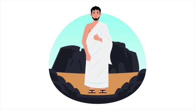 Man standing at mount arafat  Animation MP4 File