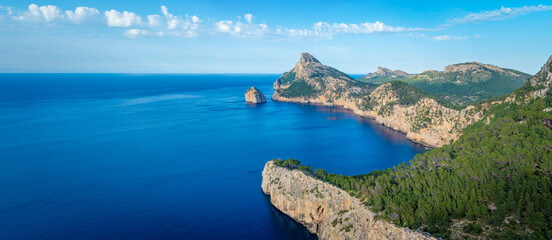 View on the Formentor peninsula in Mallorca, as seen from viewpoint Mirador de Es Colomer, Balearic Islands of Spain © Kristof