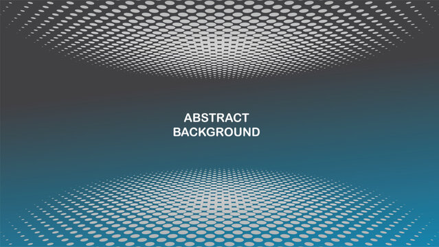 Abstract geometric pattern with blue gradient and dot matrix texture