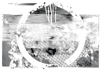 Abstract vector background or texture on the theme of urbanism, street art, digital technology and photo studios against the background of pixels.T-shirt design, poster © paseven