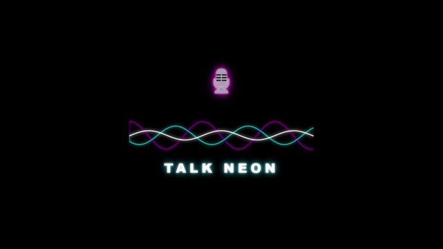 Talk Neon Audio Wave Animation Podcast Voice Communication Background Loop