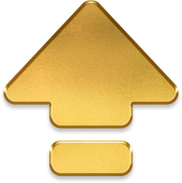 Elegant 3D golden caps lock key icon for keyboard and text editor design