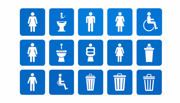 Restroom and Trash Symbols toilet seat vector